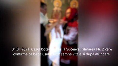 EXCLUSIV: Ambele Filmari ale Botezului de la Suceava. Copilul nu s-a înecat de la afundări