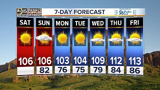 Sunny, 106 degrees in the Valley on Saturday