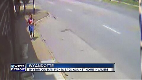 Wyandotte teen fights off armed intruder, police searching for suspect caught on surveillance video