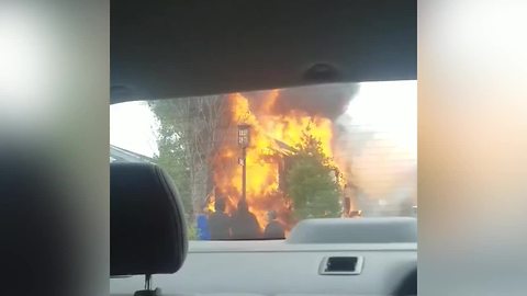 Viewer video: House explodes, catches fire in Camby, Indiana