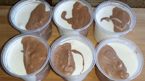 Chocolate Vanilla Icecream Cups In Market Style Without Condensed milk