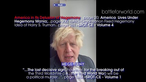 Boris Johnson - If Ukraine falls, end of Western Hegemony - slow walk to World War Three