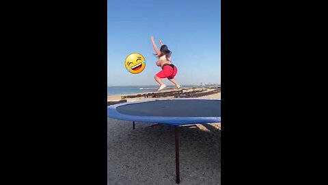 Jumping hot girl