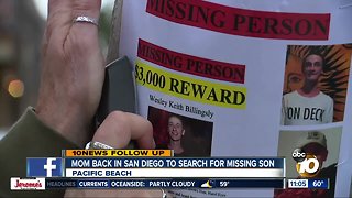 Mom returns to San Diego to search for missing son