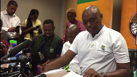 SOUTH AFRICA - Pretoria- Tshwane ANC briefing on sex allegations (Video) (YqN)