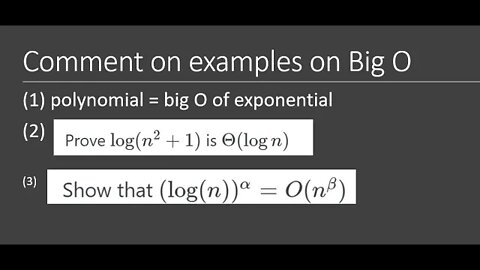 Comment on examples of Big O