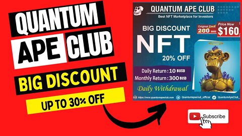Quantum Ape Club | NFT Sale Up To 30% | Use Link In Description To Get 5% Cashback