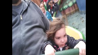 Little Girl has First Roller Coaster Experience – CUTE