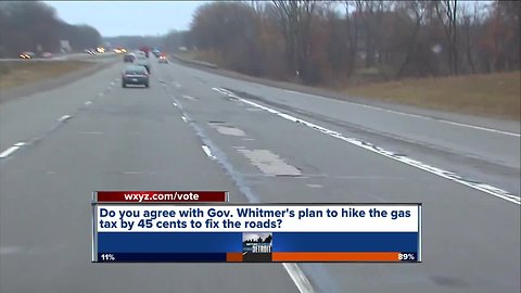 Gov. Whitmer to propose 45-cent increase in gas tax to fix Michigan roads