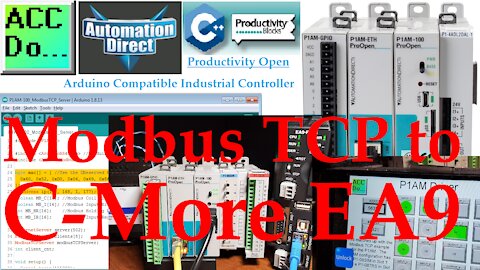 Productivity P1AM Arduino Modbus TCP to C-More EA9