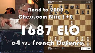 Road to 2000 #138 - 1687 ELO - Chess.com Blitz 3+0 - e4 vs. French Defense