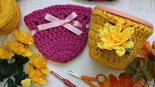 Easy Crochet Planter Cover / Cozy - Easy Crochet Basket / crochet Bowls, Beginner crochet