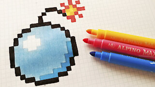 how to Draw Kawaii Bomb - Hello Pixel Art by Garbi KW
