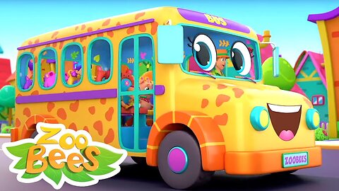 The Zoo Bus Song | Wheels On The Bus Go Round & Round | Nursery Rhymes & Baby Songs