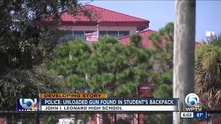 Student brings unloaded gun to John I. Leonard High School