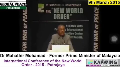 Dr Mahathir Mohamad speech on the New World Order announcing their plan to kill us.