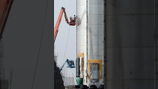 SpaceX Starship History- Engineers work on Starship Booster 10-19-2021 #shorts #spacex #elonmusk