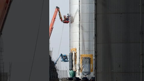 SpaceX Starship History- Engineers work on Starship Booster 10-19-2021 #shorts #spacex #elonmusk