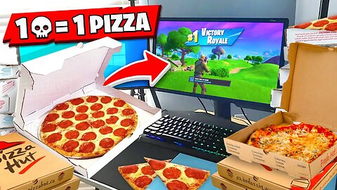 1 Elimination = 1 PIZZA Ordered To His House.. (Fortnite)