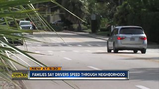 Families say drivers speed through neighborhood