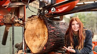 This Log Barely Fit on the Sawmill! You won’t believe how many boards we got out of it!