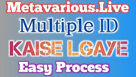metavarious.live | multiple I'd kaise lgaye | easy process | metavarious | new mlm plan | tronink