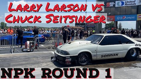 Street Outlaw 2021 No Prep Kings - Hebron, OH: Larry Larson vs Chuck Seitsinger, Round 1
