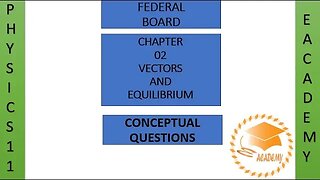 Physics| Class 11| Chapter 2| Vectors and Equilibrium| Conceptual Questions