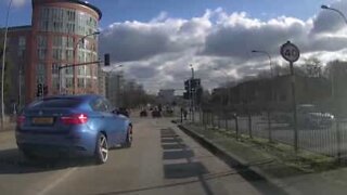 Reckless driver nearly causes brutal accident