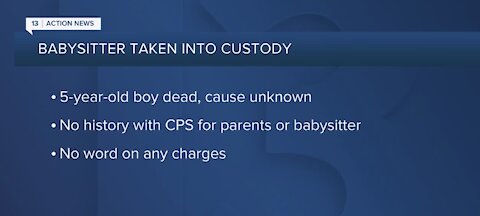 Babysitter taken into custody after child's death