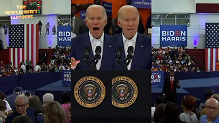 Biden's "We Love Joe" Clown Show in a school gymnasium: "I am running! I know how to tell the truth! I've demonstrated how to do this job! Project 24..25! I have to finish the job & do what... (can't finish the sentence)