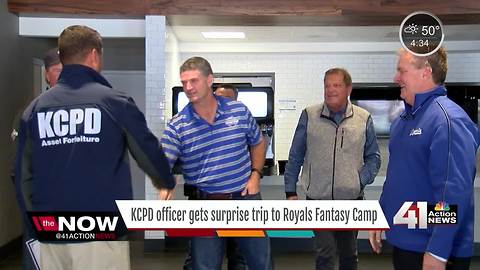 Royals fan surprises KCPD officer with 2018 Fantasy Camp spot