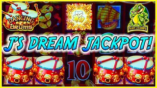 Super Rare 5 DRUMS JACKPOT Mystery Magic! Dancing Drums Slot J'S 6x5 DREAM COME TRUE!