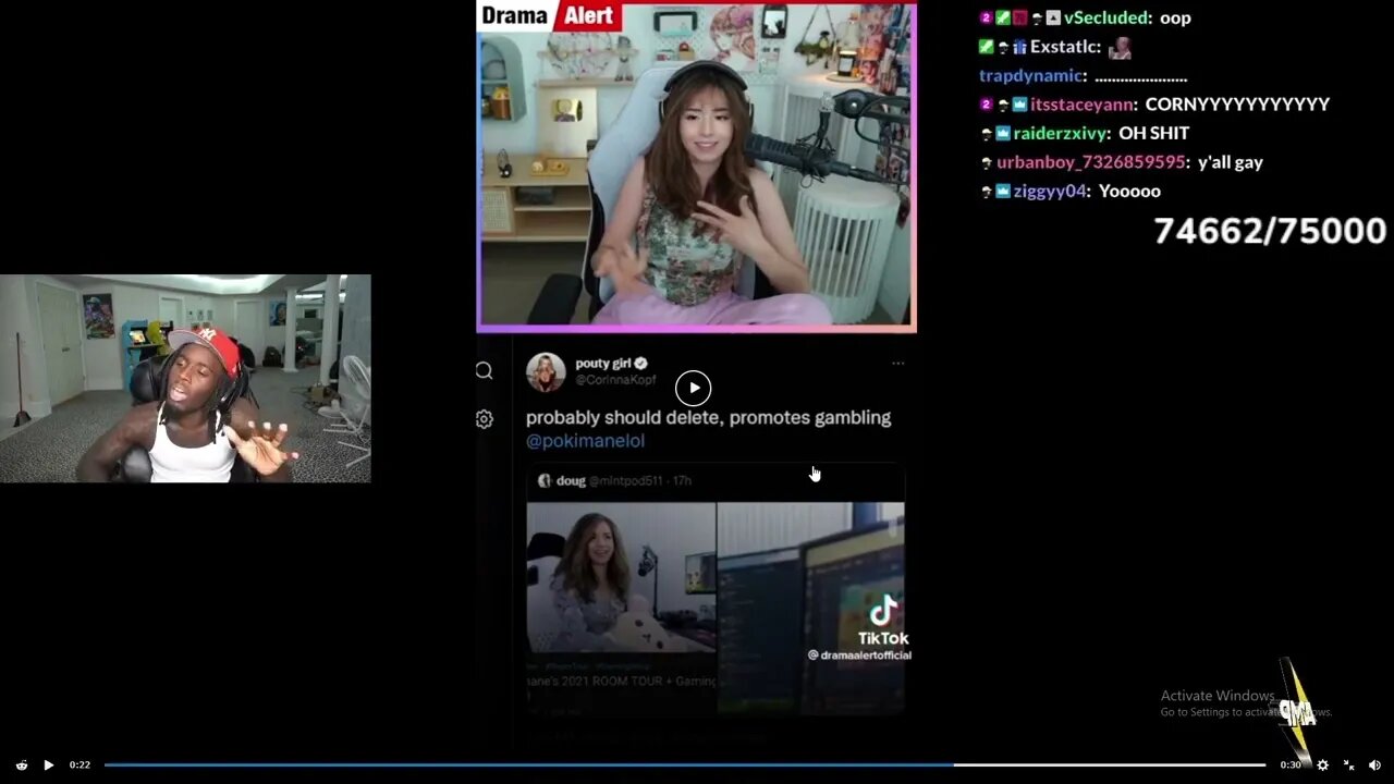 Kai Cenat Reacts To Pokimane ROASTS Corinna Kopf Over Twitch Gambling Ban  😳🫣