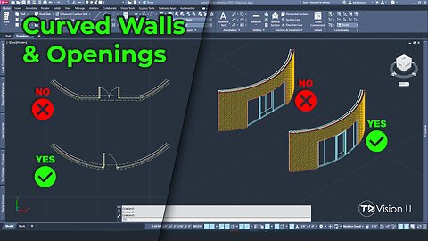 Opening on Curved Walls [3D Design] AutoCAD Architecture 2024
