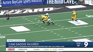 Cam Gaddis suffers collapsed lung and broken ribs
