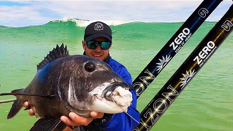 Poensie in the SURF! Long wade to throw on the reef! New rods revealed!