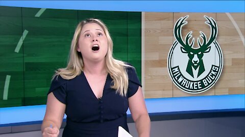 TMJ4's Delaney Brey reacts LIVE to Kevin Durant's epic end of regulation shot in Bucks-Nets Game 7