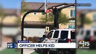 Buckeye police officer fixes hoop for kid