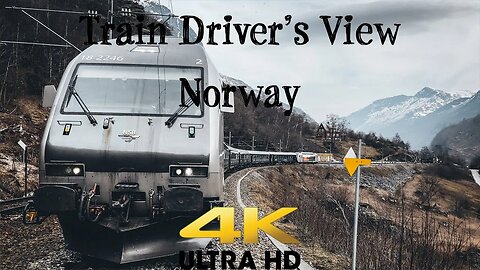 TRAIN DRIVER'S VIEW: Early spring and two trains in Flåm 4K UltraHD