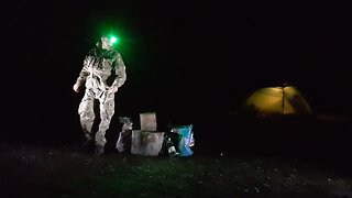 Using the Hultafors trekking axe to process firewood at night 11th Sept 2022