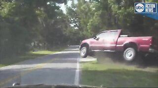 WATCH: Tri-county pursuit of FL stolen truck suspect ends in rollover crash