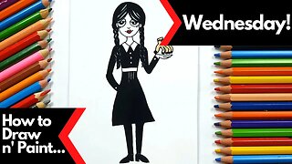 How to draw and paint Wednesday from Addams Family Netflix