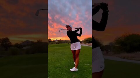 Beautiful Sunset #golf #golfgirl #girl #sports #sunset #golfswing #replaye #skirt #golflife