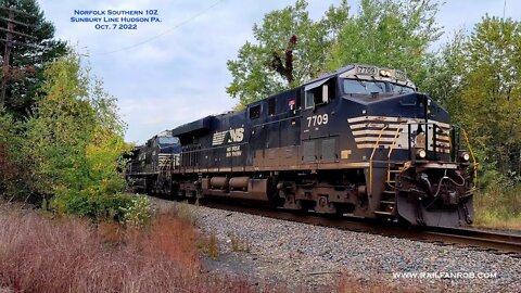 Norfolk Southern 10Z and 11Z Trains on the Sunbury Line at Hudson Pa. October 2022 #railfanrob