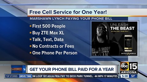 Marshawn Lynch offering free cell phone service for a year