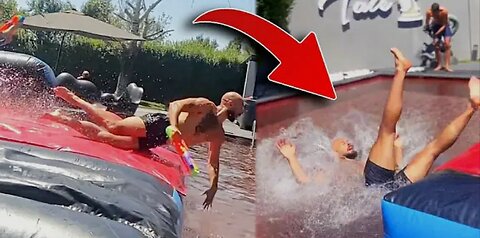 Andrew tate throws water slide party during house arrest 👑👑👑