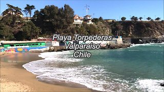 Las Torpederas Beach in Valparaiso, Chile