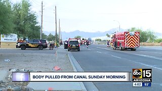 Body pulled from canal Sunday morning