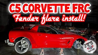 Installing the fender flares on to the C5 Corvette FRC project.
